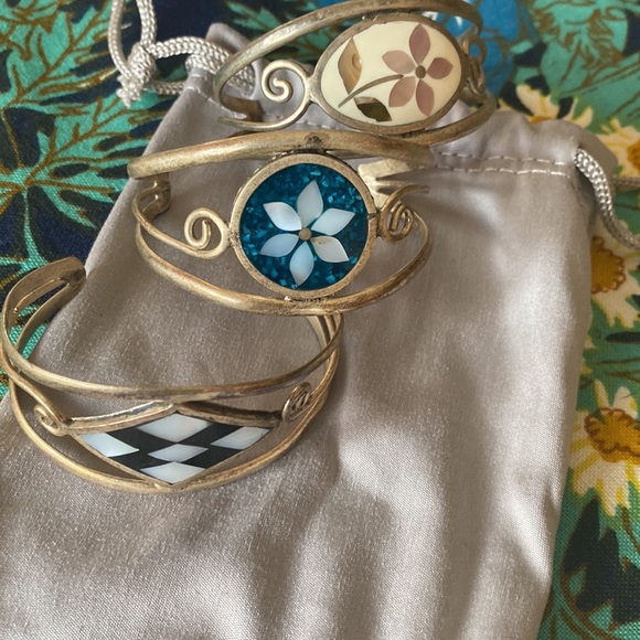 Lot of 3 Vintage Hecho en México Cuff Bracelets - Picture 7 of 7